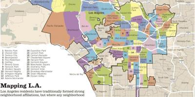 Mapa da área de Los Angeles bairros