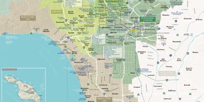 Los Angeles num mapa