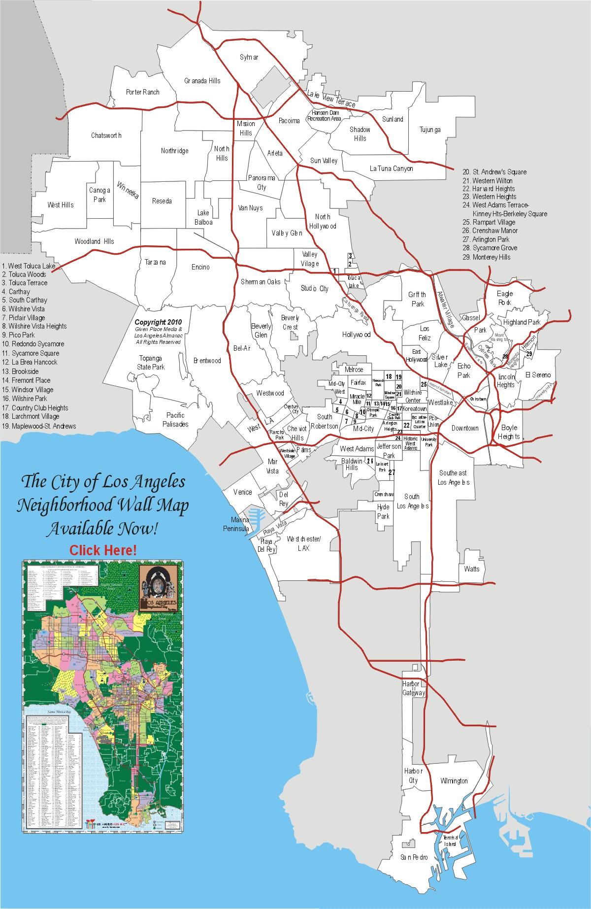Mapa da cidade de los angeles mapa da cidade de los angeles