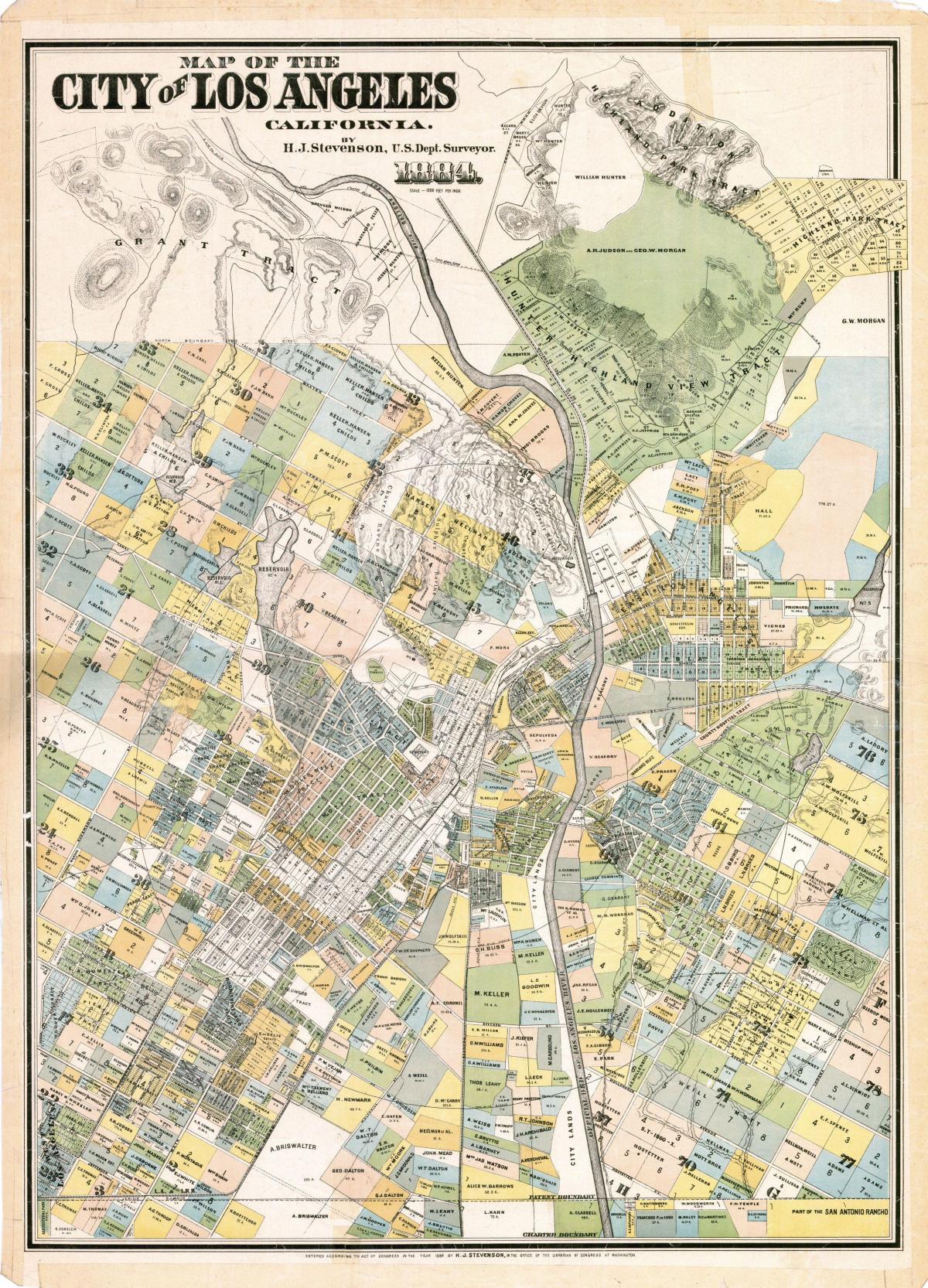 mapa do antigo Los Angeles