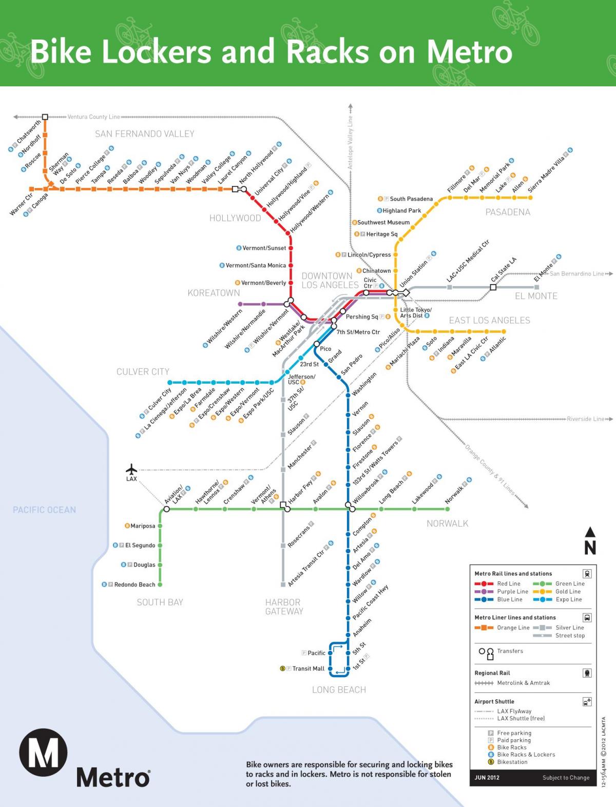 mapa de LA de metro de bicicleta