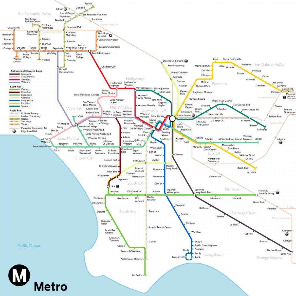 LA Mapa Do Metropolitano LA Mapa Do Sistema De Metr Calif Rnia EUA   La Mapa Do Metropolitano 