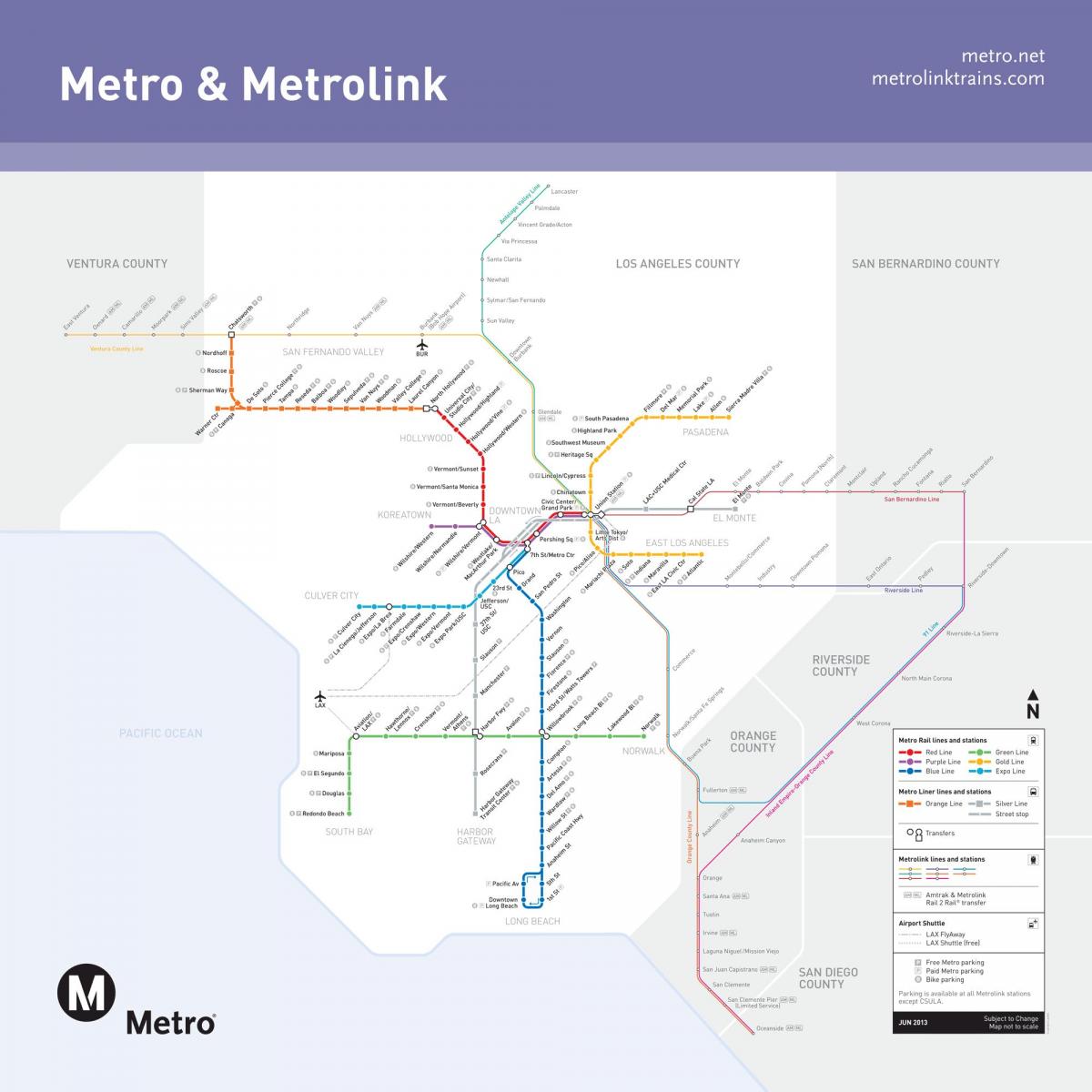metrolink mapa de Los Angeles