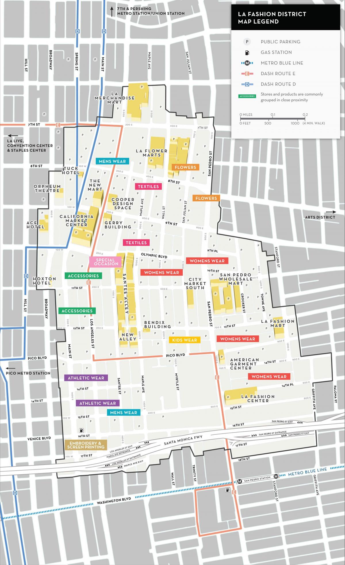Los Angeles fashion district mapa