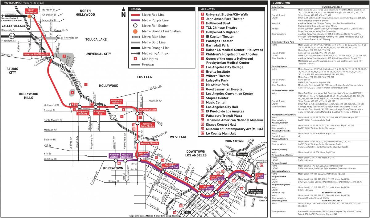 LA metrô linha lilás mapa