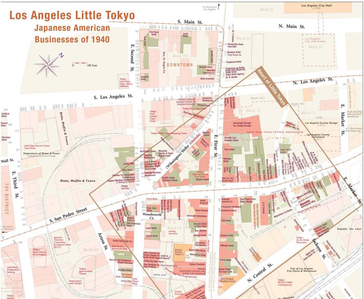 mapa de little tokyo Los Angeles