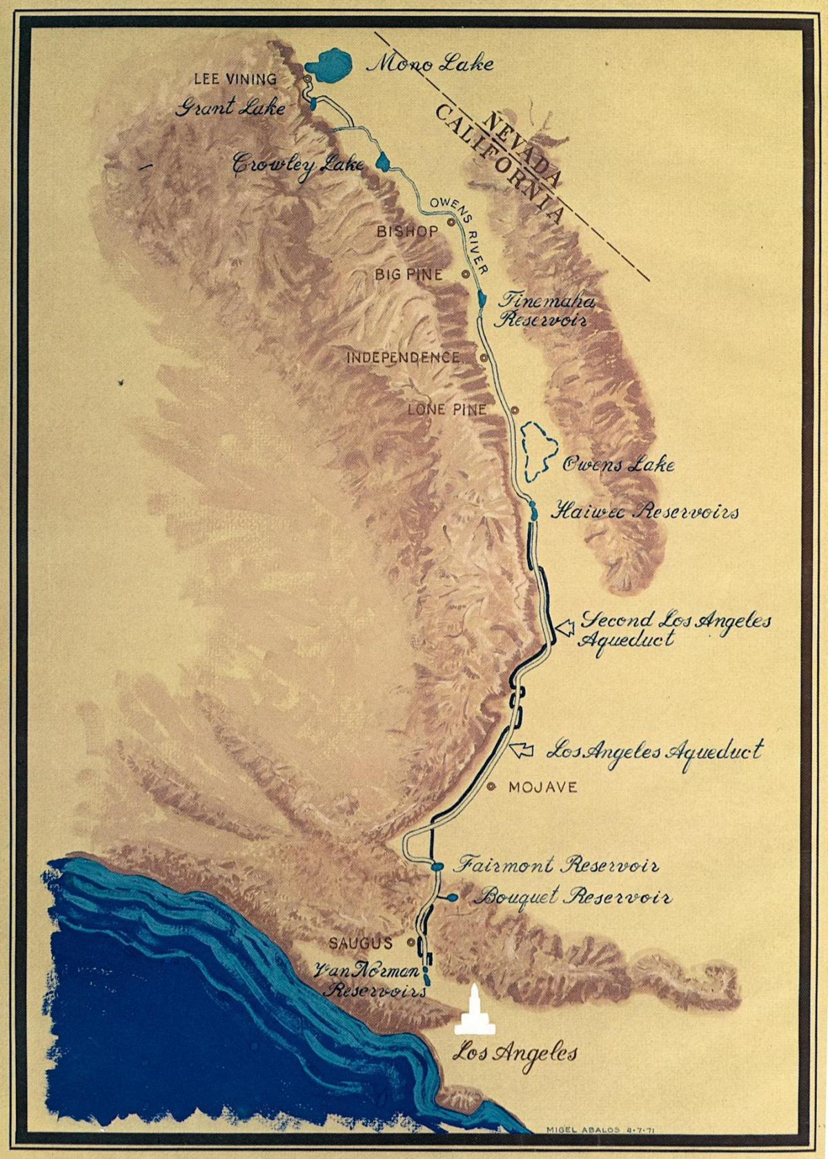 mapa de Los Angeles aqueduto