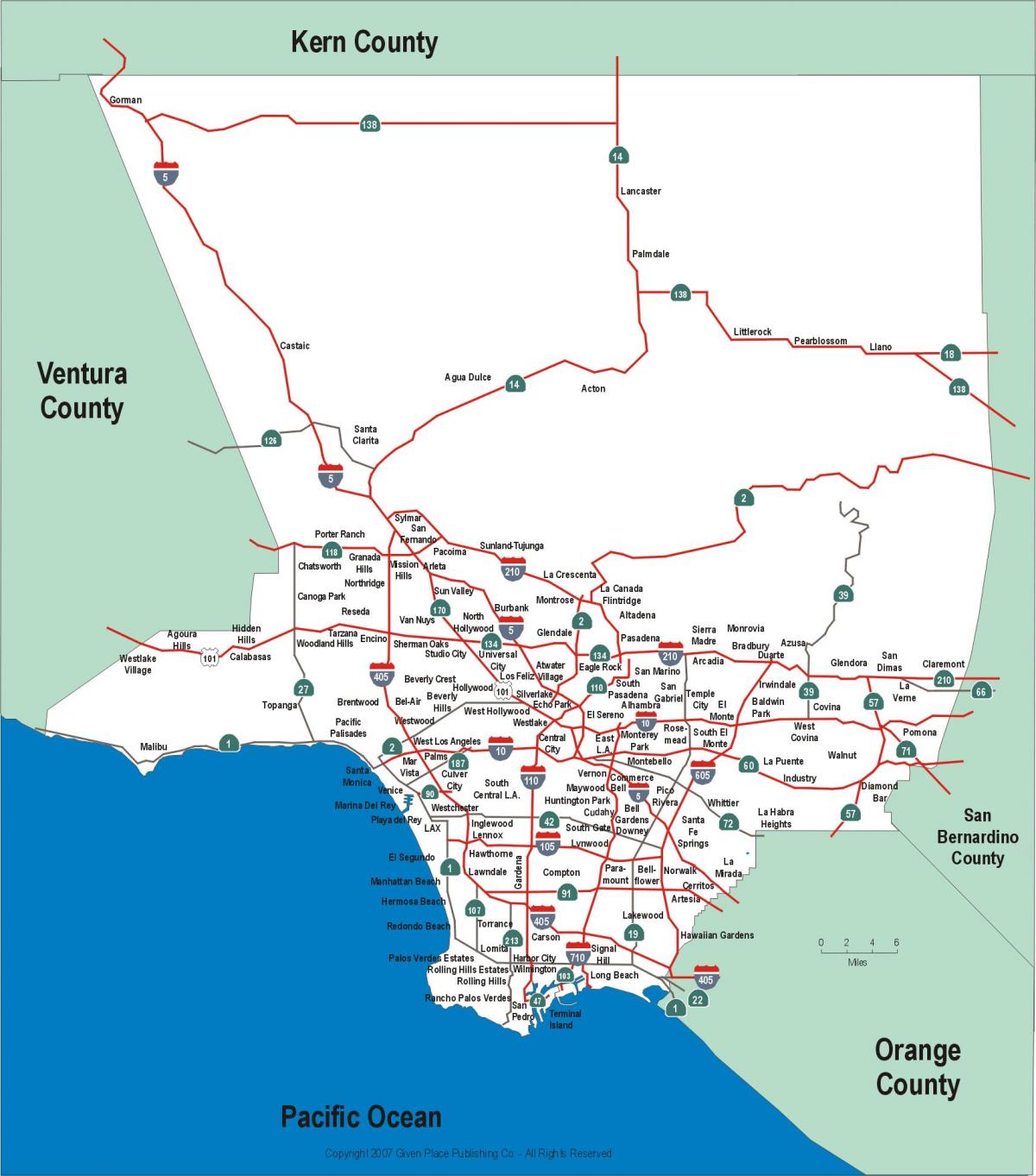 Los Angeles rodovias mapa