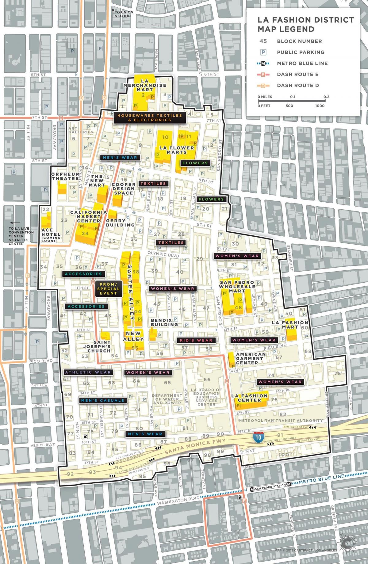 mapa de Los Angeles garment district