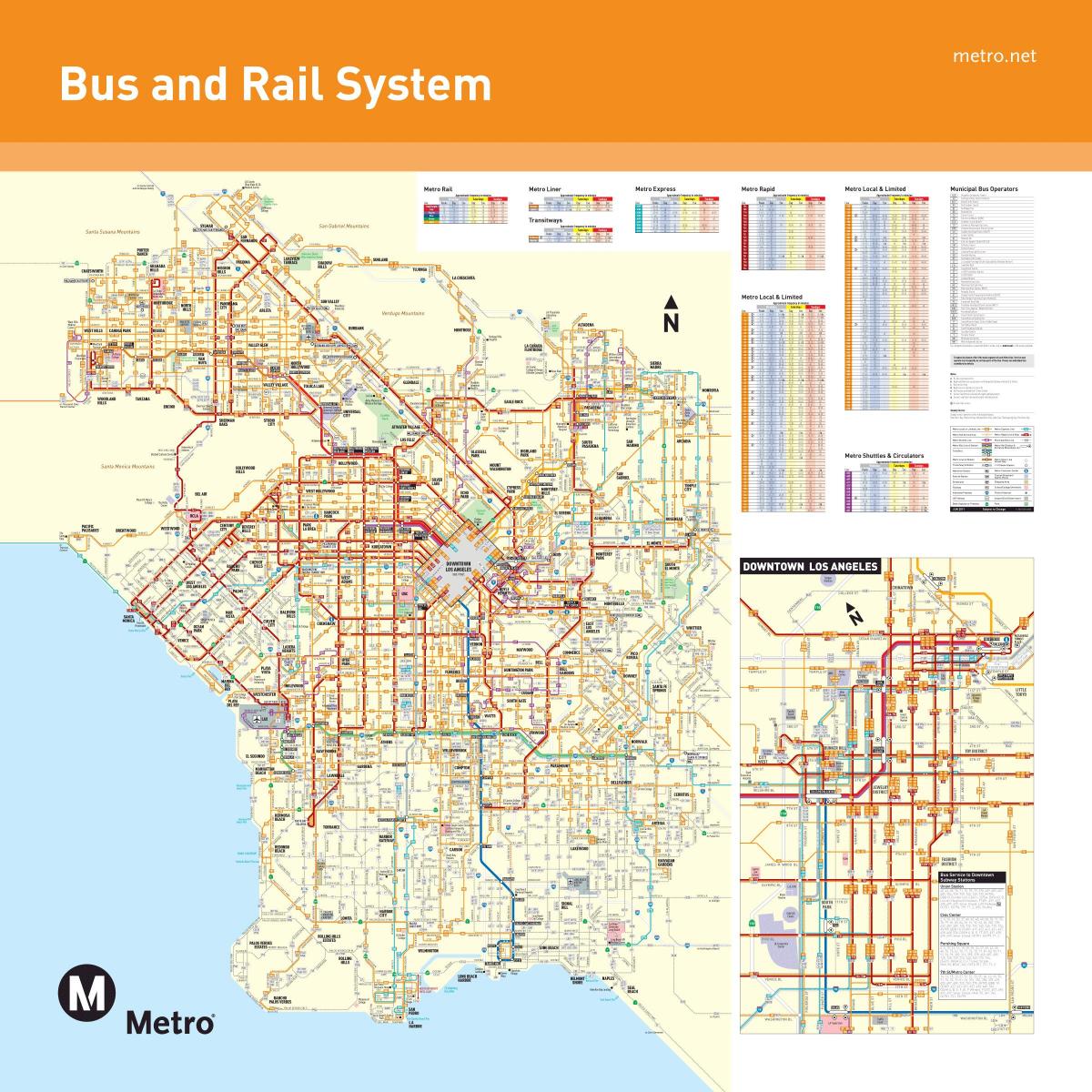 Los Angeles ônibus mapa de rotas