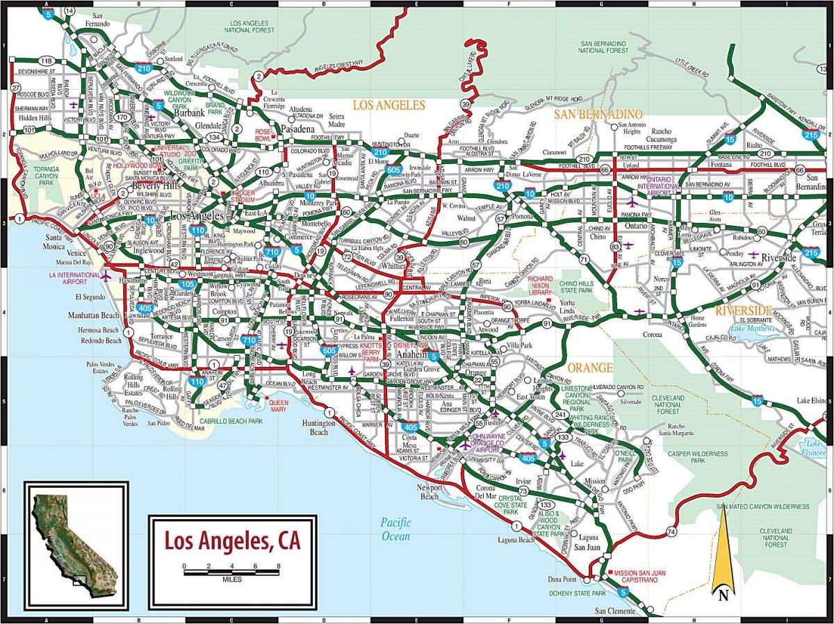 mapa de Los Angeles estrada
