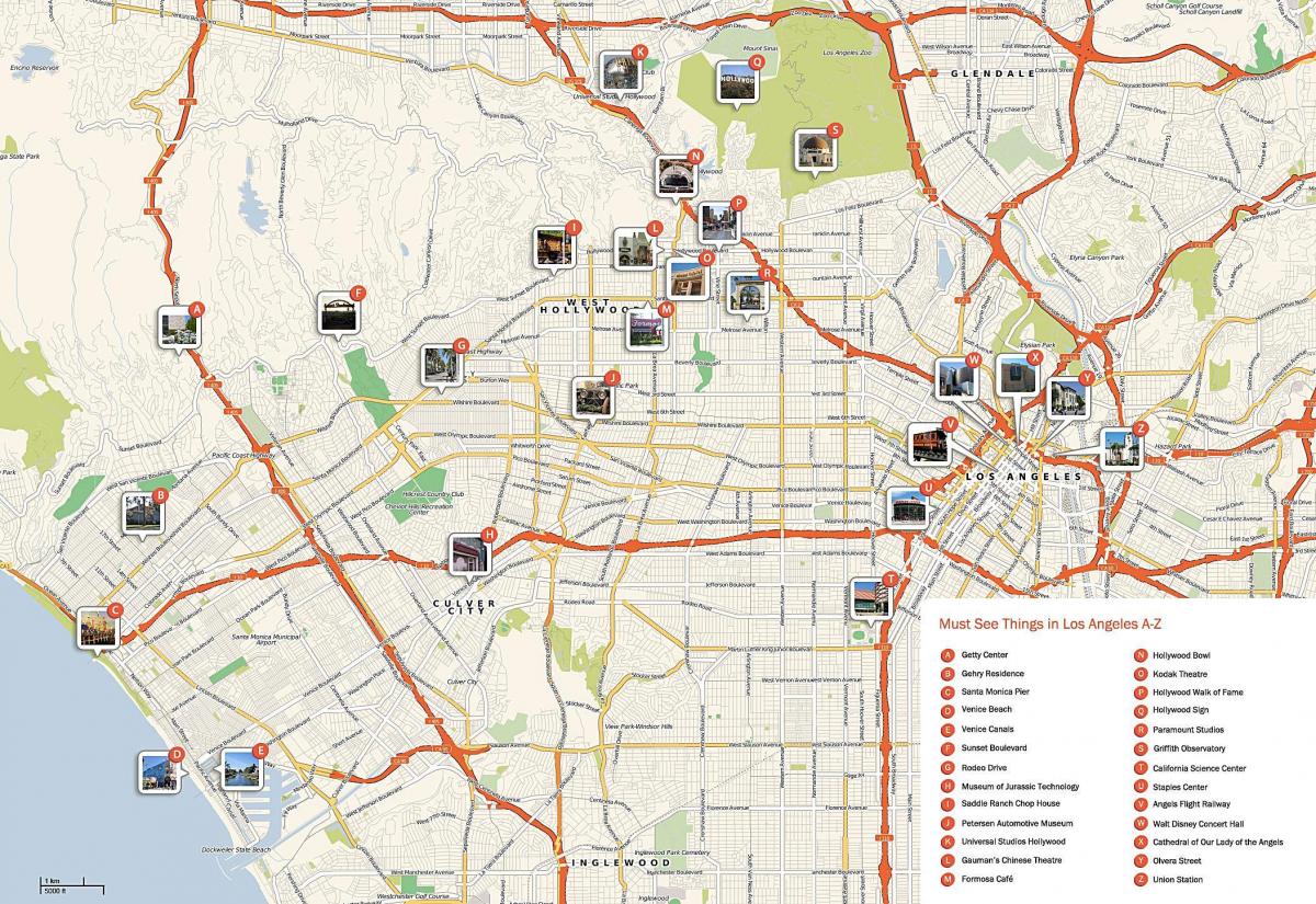 mapa de Los Angeles marcos