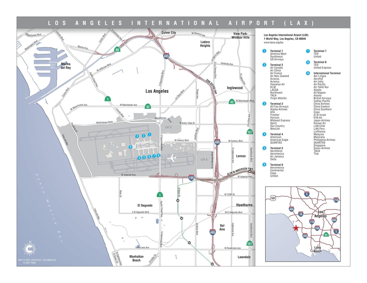 mapa da área em torno de lax
