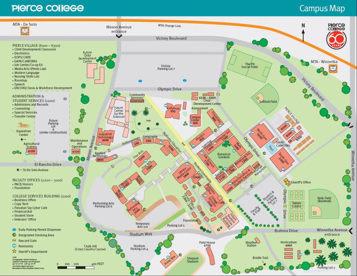 mapa de pierce college 
