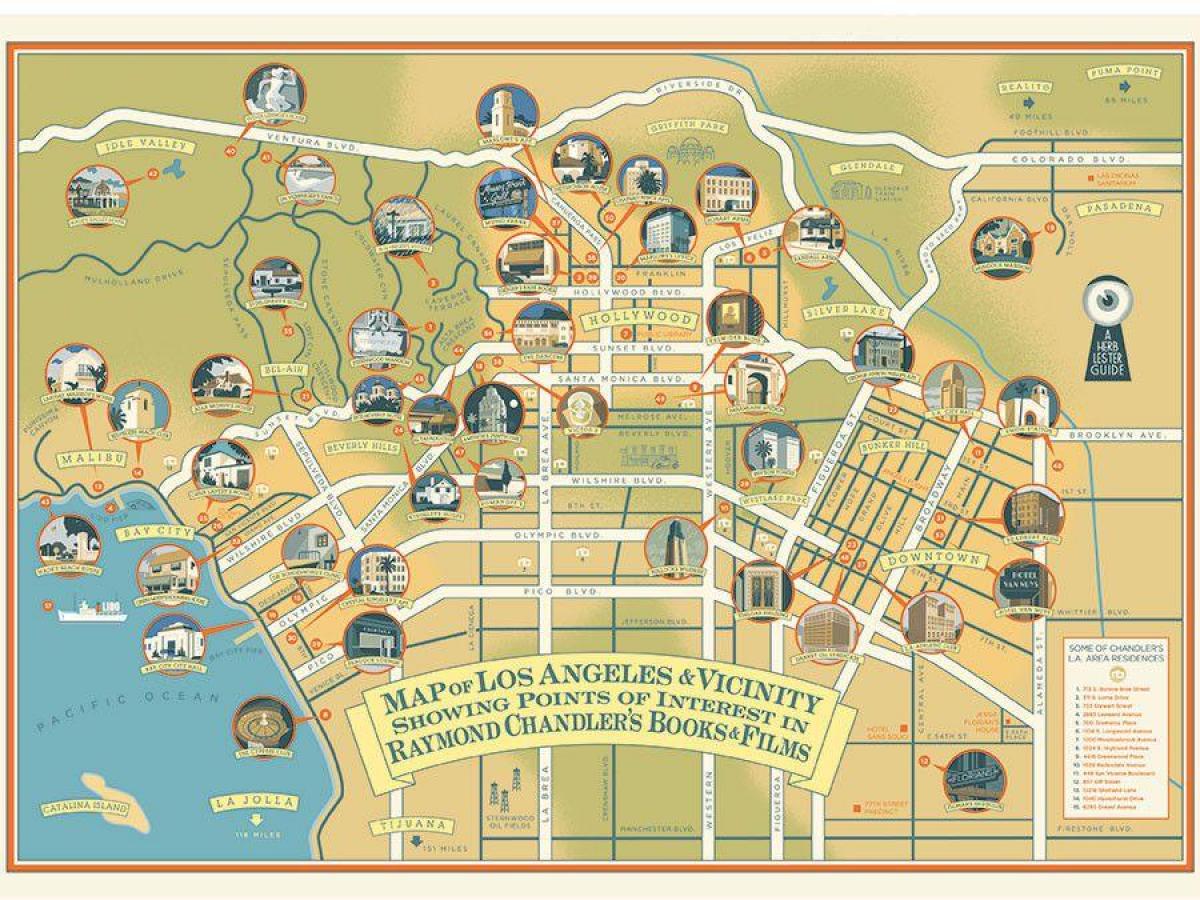 mapa de raymond chandler Los Angeles