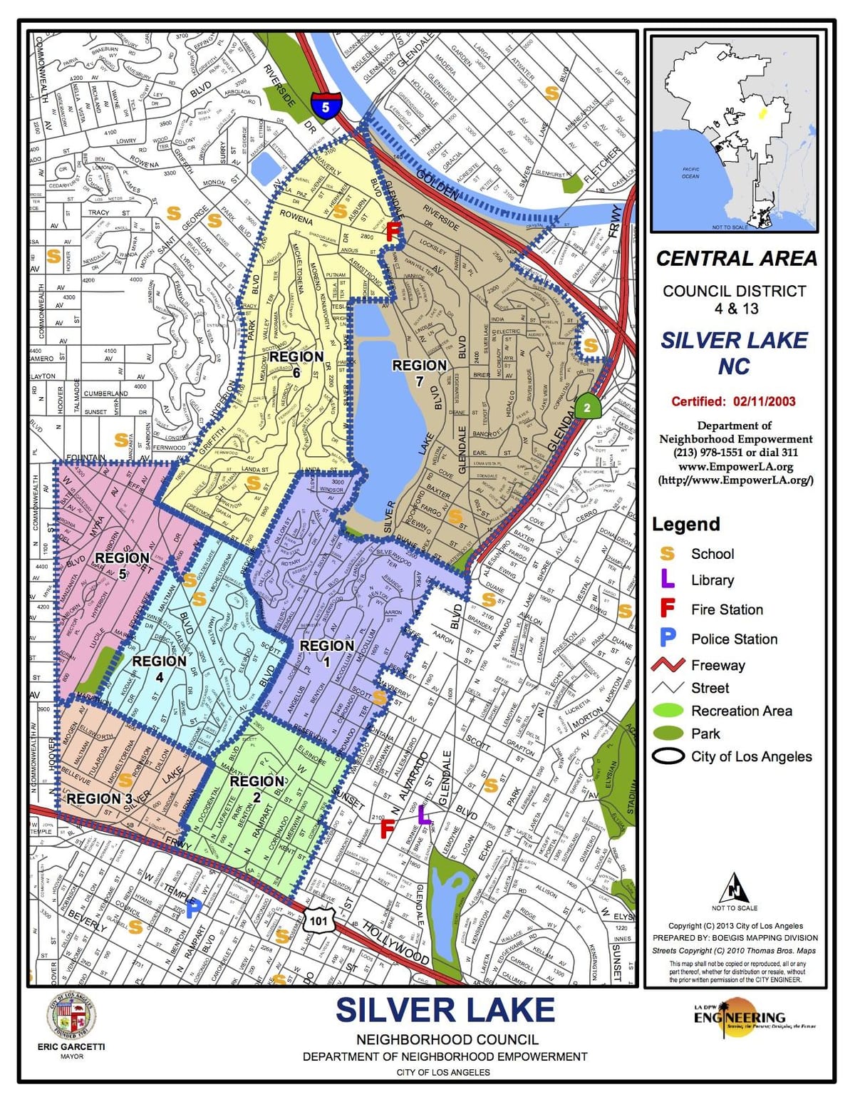 silver lake mapa de Los Angeles