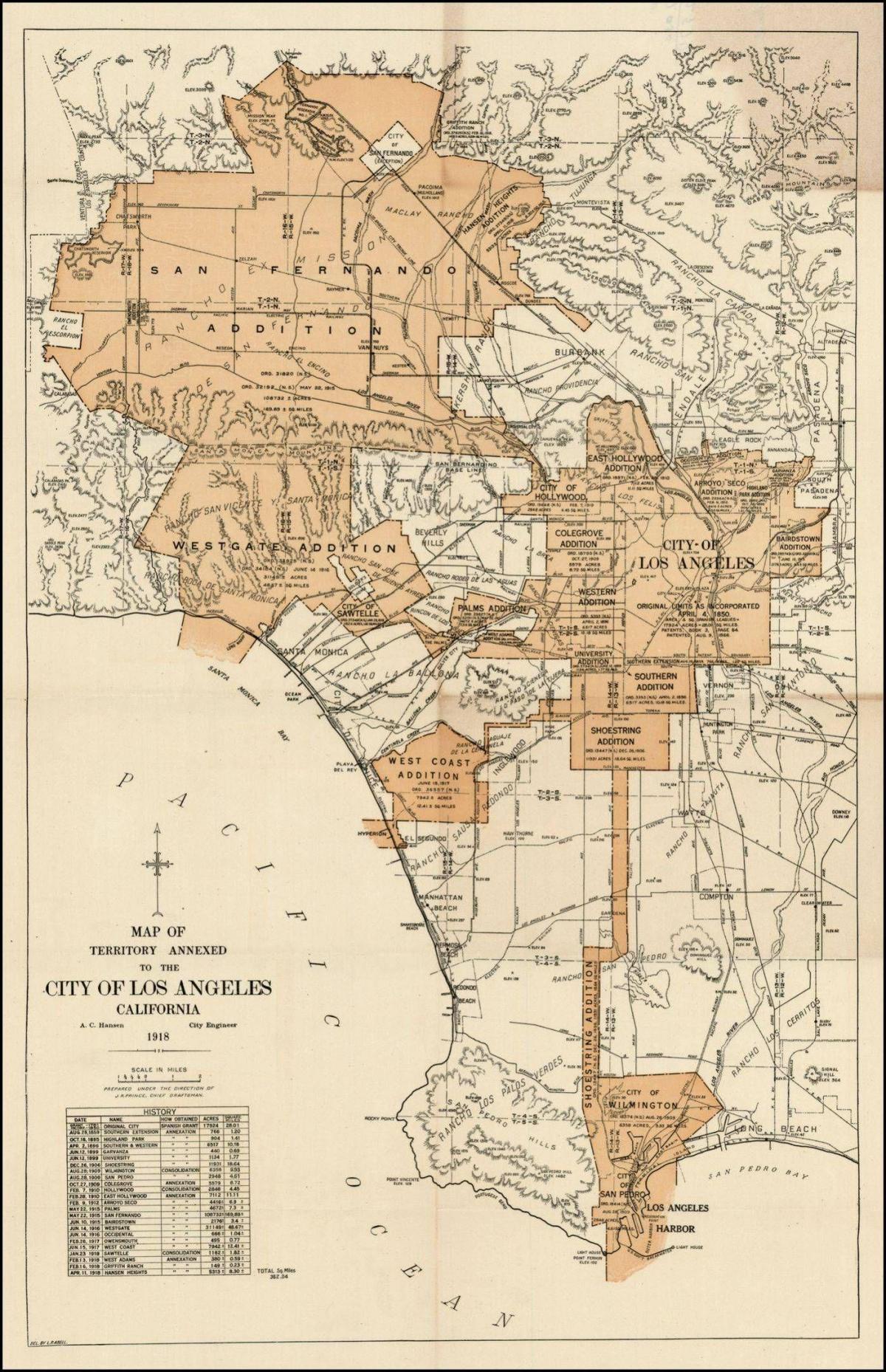 vintage LA mapa
