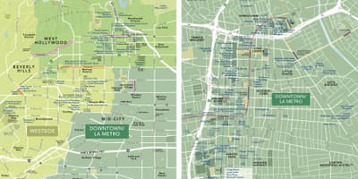 Mapa do centro de Los Angeles atrações