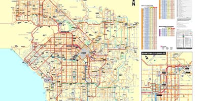Los Angeles de ônibus do metro mapa