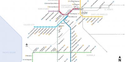 Mapa de LA de metro de bicicleta