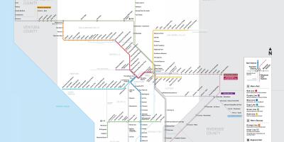Metropolitana de Los Angeles mapa ferroviário