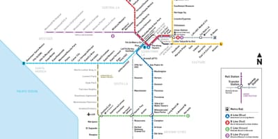 Mapa de LA ampliação do metrô 