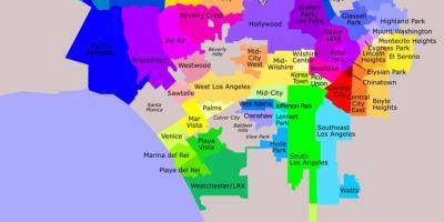 Los Angeles distritos mapa