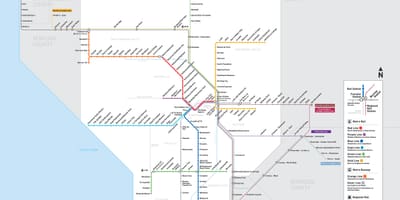 Los Angeles mapa ferroviário