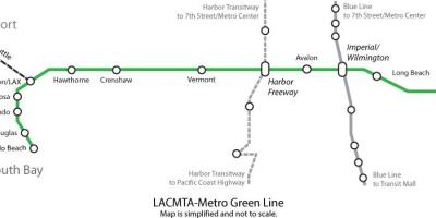 Metro linha verde do mapa de Los Angeles