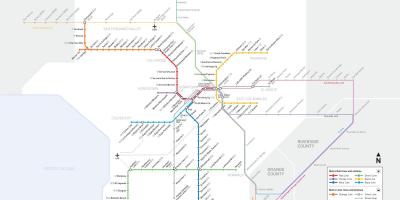Metrolink mapa de Los Angeles
