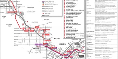 LA metrô linha lilás mapa