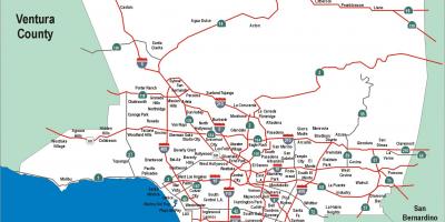 Los Angeles rodovias mapa