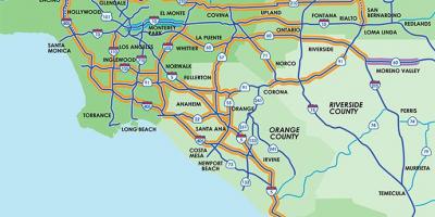 Los Angeles freeway carpool lanes mapa
