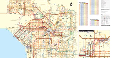Los Angeles ônibus mapa de rotas