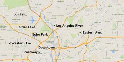 Mapa da echo park de Los Angeles
