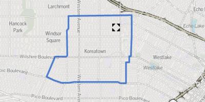 Mapa do bairro de koreatown Los Angeles