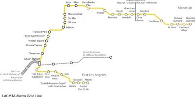 LA metro linha ouro mapa