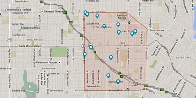 Mapa de tailandês cidade de Los Angeles