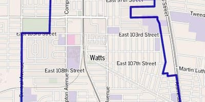 Mapa de watts califórnia